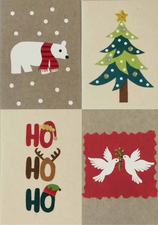 Handmade Seasonal Cards - Buy one pack of 12 and receive the 2nd pack half price