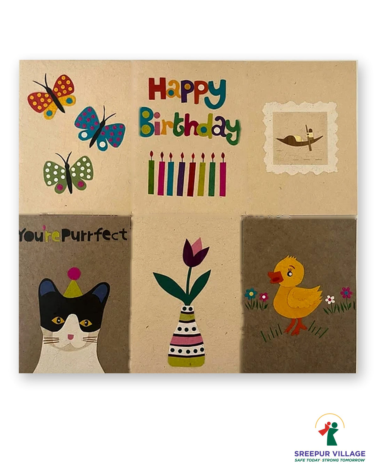 Handmade Greeting Cards - Pack of 6