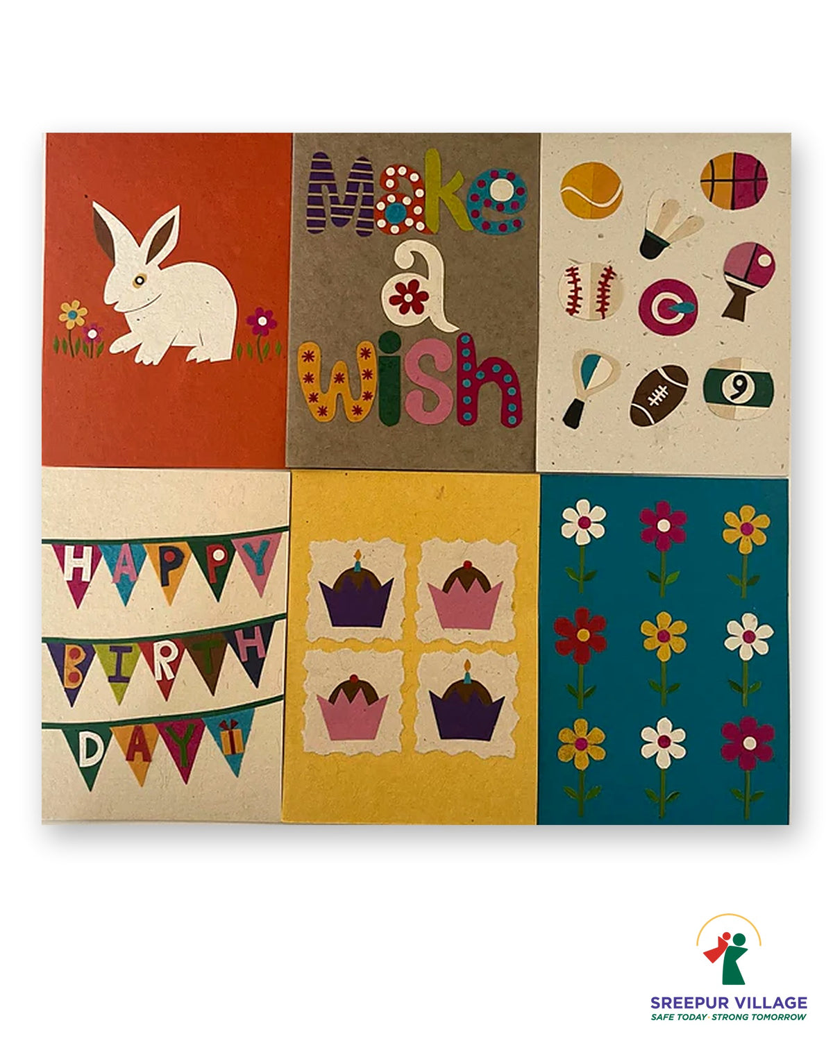 Handmade Greeting Cards - Pack of 6