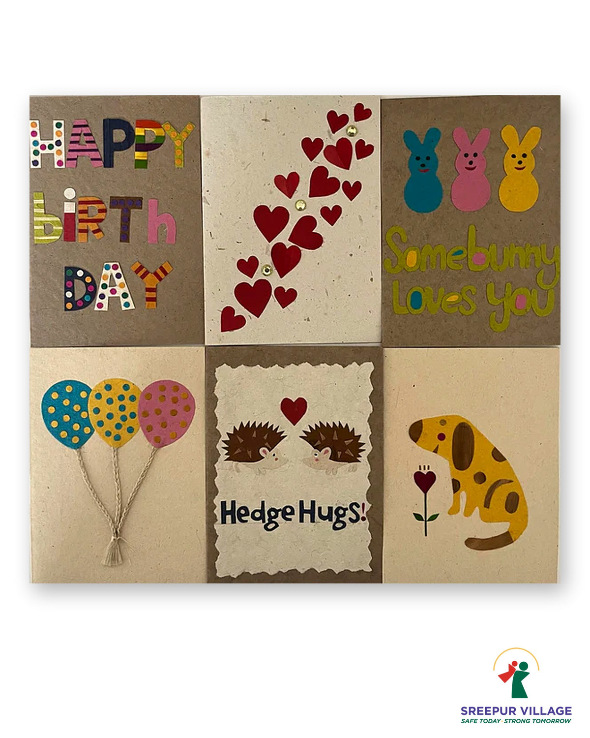 Handmade Greeting Cards - Pack of 6